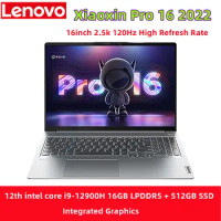 Lenovo Xiaoxin Pro 16 i9-12900H Laptop Intel Core 16GB+512G/1T/2TB SSD 16-Inch 2.5K 120Hz Screen Slim Notebook New Computer PC
