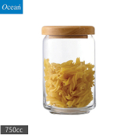 【Ocean】木蓋儲物罐 玻璃罐 750cc(儲物罐 玻璃罐)
