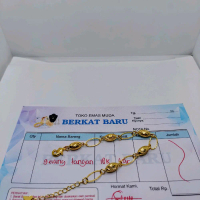 gelang tangan nuri oval emas muda 3,75 free surat