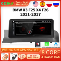 Snapdragon 8 Core CPU 4+64G Car Multimedia For BMW F25 F26 2011-2016 GPS Radio Android 10 BT IPS Touch 1920*720 WIFI SIM Carplay