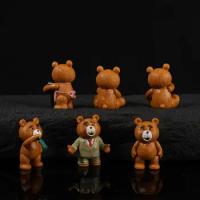Vivid Teddy Bear Garage Kit Desktop Ornaments Different Postures Cute Model Kits Cartoon Bear Doll