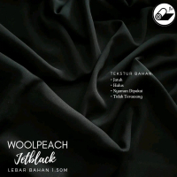 WOOLPEACH JETBLACK/KAIN HITAM POLOS/KAIN WOOLPEACH