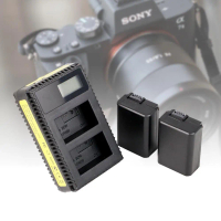 Alat Fotografi Charger Baterai Travel + 2 x Baterai 1600mAh for Sony - NP-FW50 - Black Terlaris