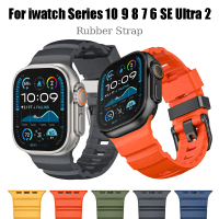 Rubber Strap For iwatch Series 10 9 8 7 6 SE 46mm 45mm 44mm 42mm Silicone Sport band for iWatch Ultr
