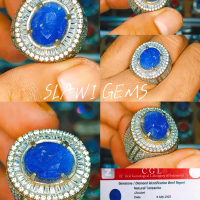 CINCIN NATURAL TANZANITE ZOISITE RING SILVER MICRO TAPPER PLUS MEMO CGL LAB HIGH QUALITY
