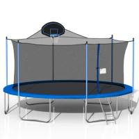 Trampoline, 16FT for Adults &amp; Kids with Basketball Hoop W/Ladder and Safety Enclosure Net for Kids and Adults, Trampoline