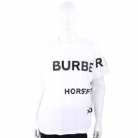 BURBERRY Horseferry 印花棉質白色寬鬆短袖TEE T恤(男/女可穿)