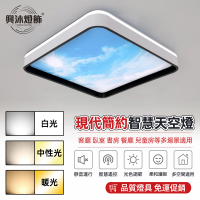 【XINGMU 興沐】方形LED臥室吸頂燈護眼平板燈(無極調光/遠程遙控/96W高亮)