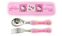 【領券滿額折100】 Hello Kitty 餐具組附盒-粉色湯匙叉子