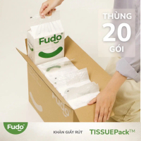 【Đang hot】 【 Mẫu bán chạy】 [Fudo]Thùng 20 Gói Khăn Giấy Rút Sợi Tre Fudo Tissue Pack 130 Tờ