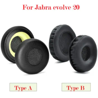 1Pair Leather Ear Pads Cushion Cover Earpads Replacement for Jabra Evolve 20 20se 30 30II 40 65 65+ 75 75+ uc ms Headset