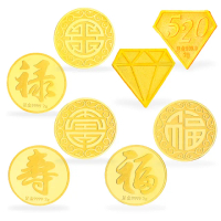 【福西珠寶】黃金金幣 2公克金幣多選 福祿壽 520鑽石(金重2公克)