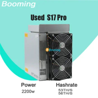 Upgraded Used Second Hand BTC Mining Machine Asic Refit Heatsink Bitmain Antminer S17 Pro 53TH 56TH 59TH With Apw9