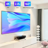 60"- 120" inch Ambient Light Rejecting PET Black Crystal Fixed Frame Projection Screen For Ultra Short Throw UST 4k Projector