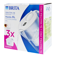 【1壺3芯限定組】德國原裝BRITA Marella XL馬利拉濾水壺3.5L白(內含3入PRO濾芯)  - 純淨白