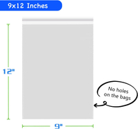 PigPotParty 9 "X 12"ถุงกระดาษแก้วพลาสติกใส100 Count Self Sealing Cello Bags For Packaging T Shirt Cl