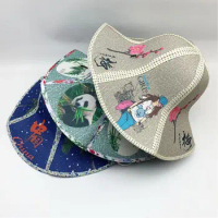 Foldable Straw Tourism Sunshade Hat Double-layer Straw Hat Large Brim Non-woven Fabric Hat UV Resistant Hat