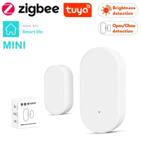 Tuya Smart Zigbee Door And Window Magnetic Sensor Wireless Connection Google Home Wireless Detectors Door Magnetic Automation