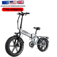 Free shipping EU warehouse 7 speed 20 "Aluminum alloy full Suspension foldable high speed rechargeable fat tires mountain e-bike