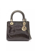 Christian Dior Pre-Loved Christian Dior LADY DIOR lady dior Trotter Handbag leather Khaki green 2WAY