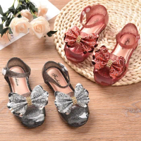 Girls sandals Non-slip Soft Soles children 2-6 years old Jelly soft glue Crystal sandals Lovely Princess sandals beach shoes