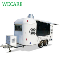 WECARE Customize Towable Remorque Food Truck Pizza Oven Street Slush Churros Fast Food Trailer with Full Kitchen Equipments