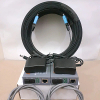 kabel fiber optic 1 core 3 seling panjang 250m dan 1 pasang htb media converter 3100 AB siap pakai