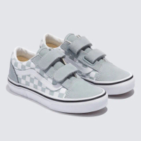 【VANS 官方旗艦】Old Skool V 中童款灰色棋盤格滑板鞋(童鞋)
