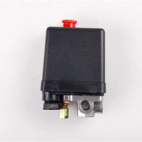 Air Compressor Pump Pressure Switch Adjustable 90-125 PSI Normally Closed 1/4 Inch Switch Control Valve 4 Port Max 20A