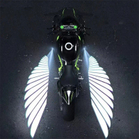 2 ชิ้นรถจักรยานยนต์ LED Underbody Light โปรเจคเตอร์ Ghost Angel Wings Light การปรับเปลี่ยนรถจักรยานย