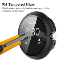 Case + Screen Protector for Google Pixel Watch 2 Tempered Glass Anti-scratch Film Bumper Protective Case Cover Accessories