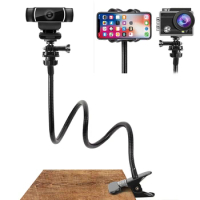 Flexible Clamp Bracket Webcam Gooseneck Stand Camera Mobile Phone Holder Bracket for Logitech Webcam C920 C922xC930e C922 GoPro