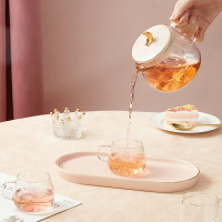 【8折清倉】歐式耐熱玻璃茶壺家用簡約花茶壺過濾水分離茶具套裝