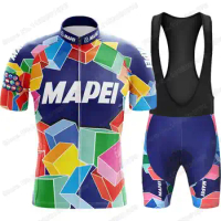2024 Retro Team Cycling Jersey Cube Blue Set Vintage Cycling Clothing Men Summer Road Bike Shirt Suit Bicycle Bib Shorts Uniform