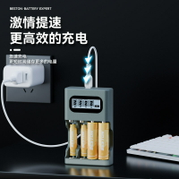 Beston佰仕通 四槽智能type-c獨立充電AA/AAA鎳氫鋰電通用充電器【Snowbelle優選】