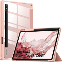 For Samsung Galaxy Tab S8 S7 S9 Plus Galaxy S7 FE T970 12.4" Funda Leather Folding Magnetic Cover Tab S7 S8 11" Rose Gold Case
