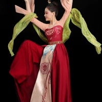 Chinese Style Dance Dress Classical dance performance Han Tang Dynasty Skirt Hanfu Ethnic Flowing Art Dress