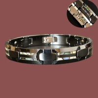 10mm Anti-scratch Black Bracelet Homme Shell Health Energy Hematite Magnetic Bangle Male Benefits Arthritis Ceramic Bracelet