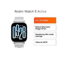 Jam Tangan Unisex Xiaomi Redmi Watch 5 Active 8100150063 Smartwatch Digital Dial Matte Silver Rubber