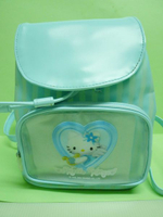 【震撼精品百貨】Hello Kitty 凱蒂貓 透明防水後背包 美國版藍白條紋豎琴天使  震撼日式精品百貨