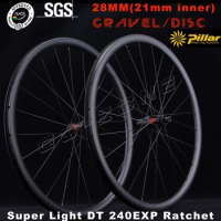 700c Road Carbon Wheels Disc Brake DT 240 Ultralight Gravel Cyclocross 28mm Pillar 1423 Centerlock UCI Approved Bicycle Wheelset