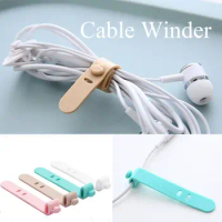 4/8PCS Silicone Headphones Cable Winder Straps Soft USB Wire Cable Tie Storage Holder Organizer Earphone Clips