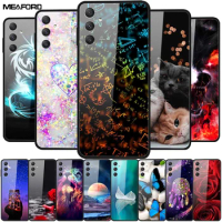 Tempered Glass Case For Samsung A14 A34 A54 5G Luxury Hard Back Cover Cases for Samsung Galaxy A54 A34 A14 Lovely Protector Capa