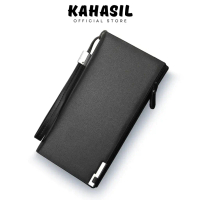 KAHASIL - Dompet Lipat Pria Wanita Panjang Bahan Kulit PU Leather KHDP01