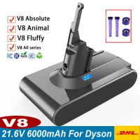 21.6V 6Ah Battery For Dyson Vacuum Cleaner V8 Replacement Battery For Dyson Handheld Vacuum Cleaner Rechargeable Spare Battery