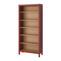 HEMNES 書櫃, 紅色/淺棕色, 90x198 公分