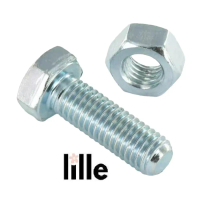 Mur Baut Putih m 8 x 120 mm Hex Bolt Nut Galvanis M8 x 12 cm Baut Kepala Hexagonal Kunci 13 mm
