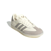 【adidas 愛迪達】休閒鞋 SAMBA MESSI 米白灰 足球鞋 運動鞋 女鞋 JQ0266