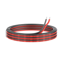 [LOD  TGHN 555] 5M 10M 20M 2PIN Tin Plated Copper Wire 18 20 22AWG Black Red PVC Jacket  Insulated E