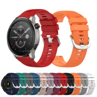 22mm Watch Band For Amazfit GTR 4/3 Pro/2 2E/GTR 47mm Silicone Sport Strap For Amazfit Bip 5/Pace/Stratos 3 2S 2 Mens Bracelet